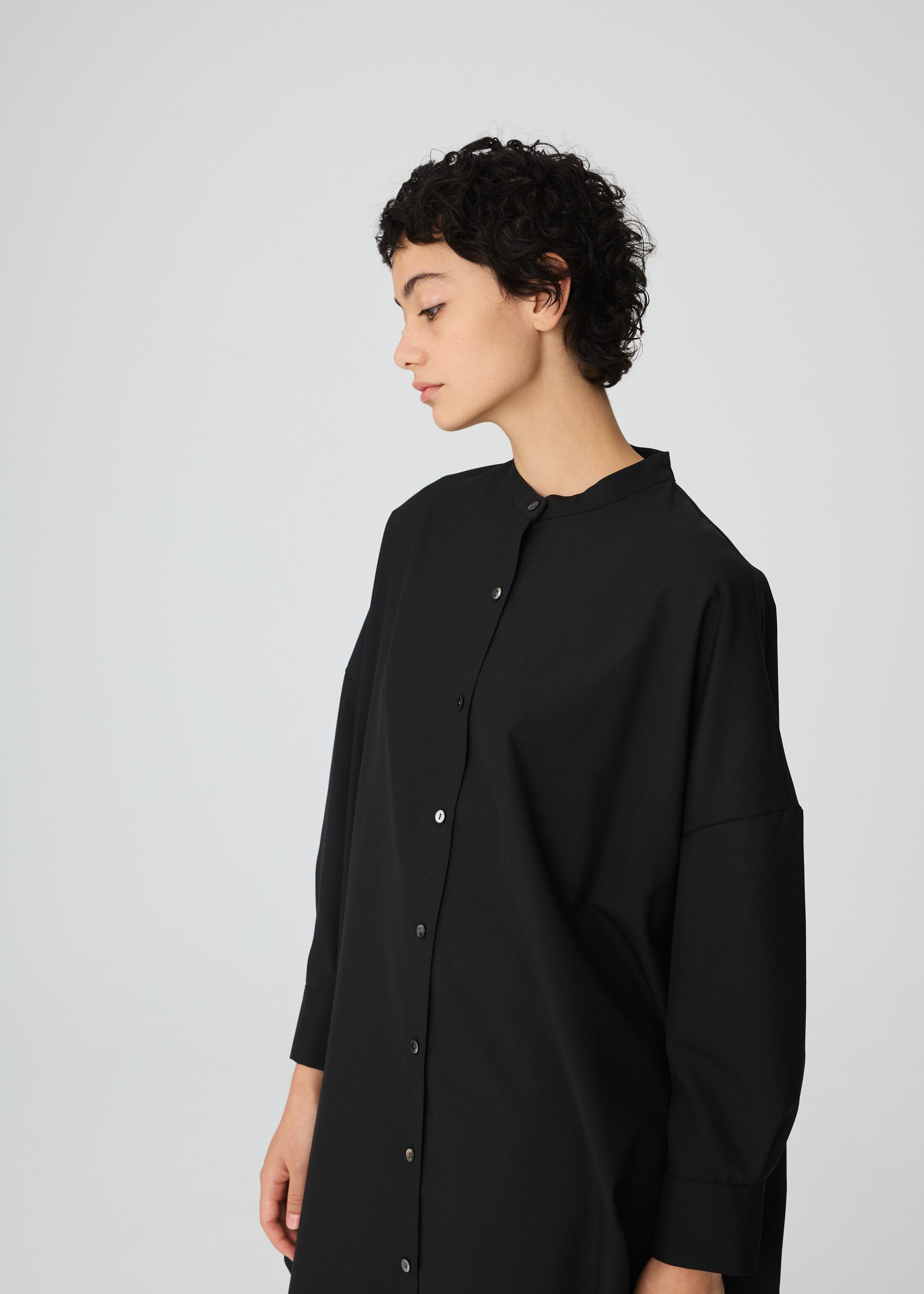 T/W stand collar shirt tunic | 4-230018 – mizuiro ind