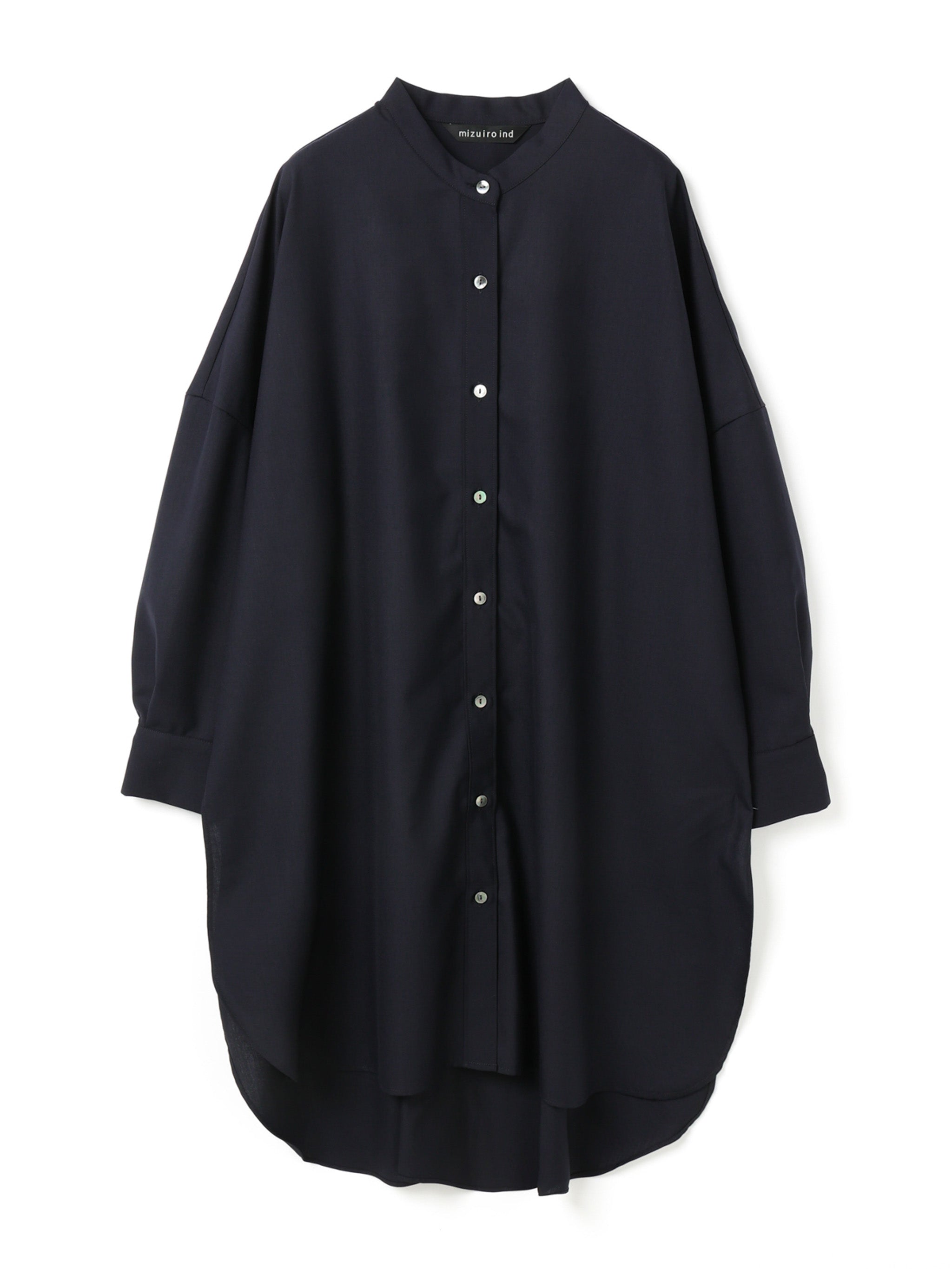 T/W stand collar shirt tunic | 4-230018 – mizuiro ind