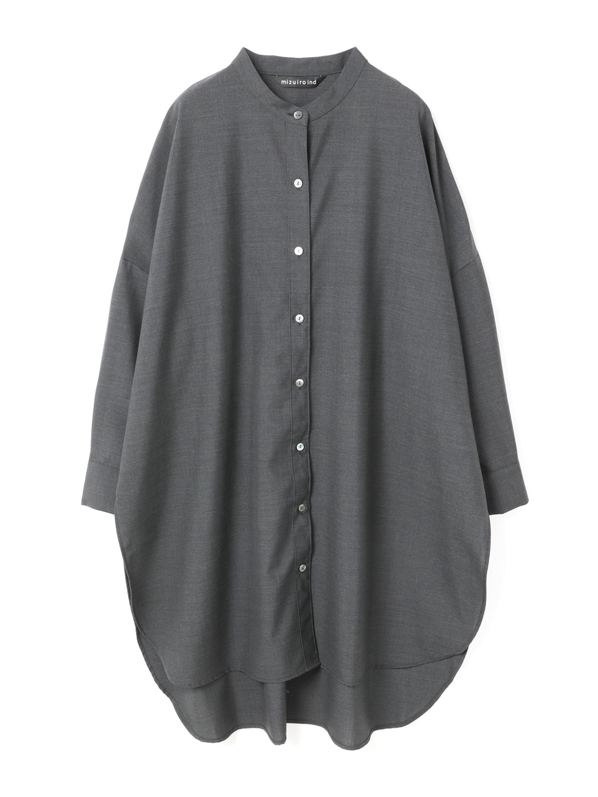 T/W stand collar shirt tunic | 4-230018 – mizuiro ind