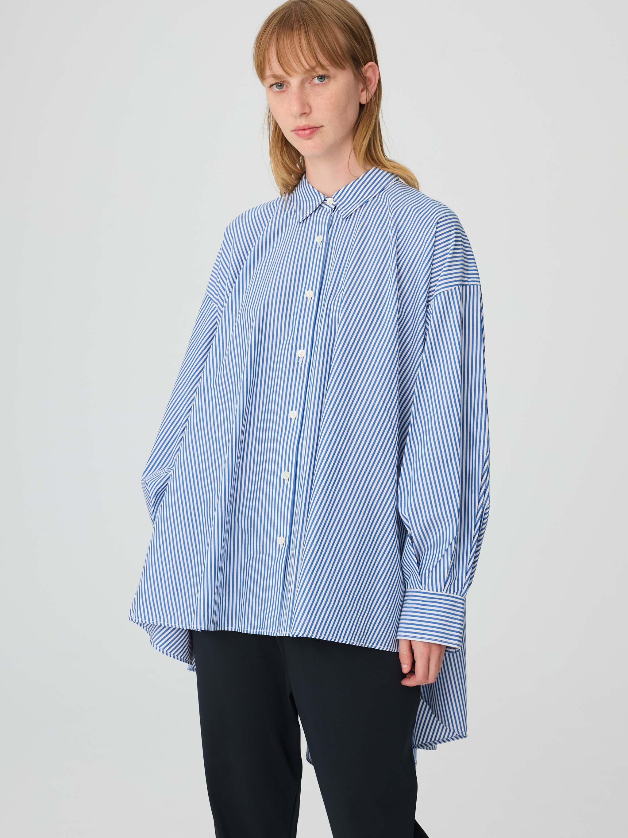 stripe wide shirt | 4-230027 – mizuiro ind