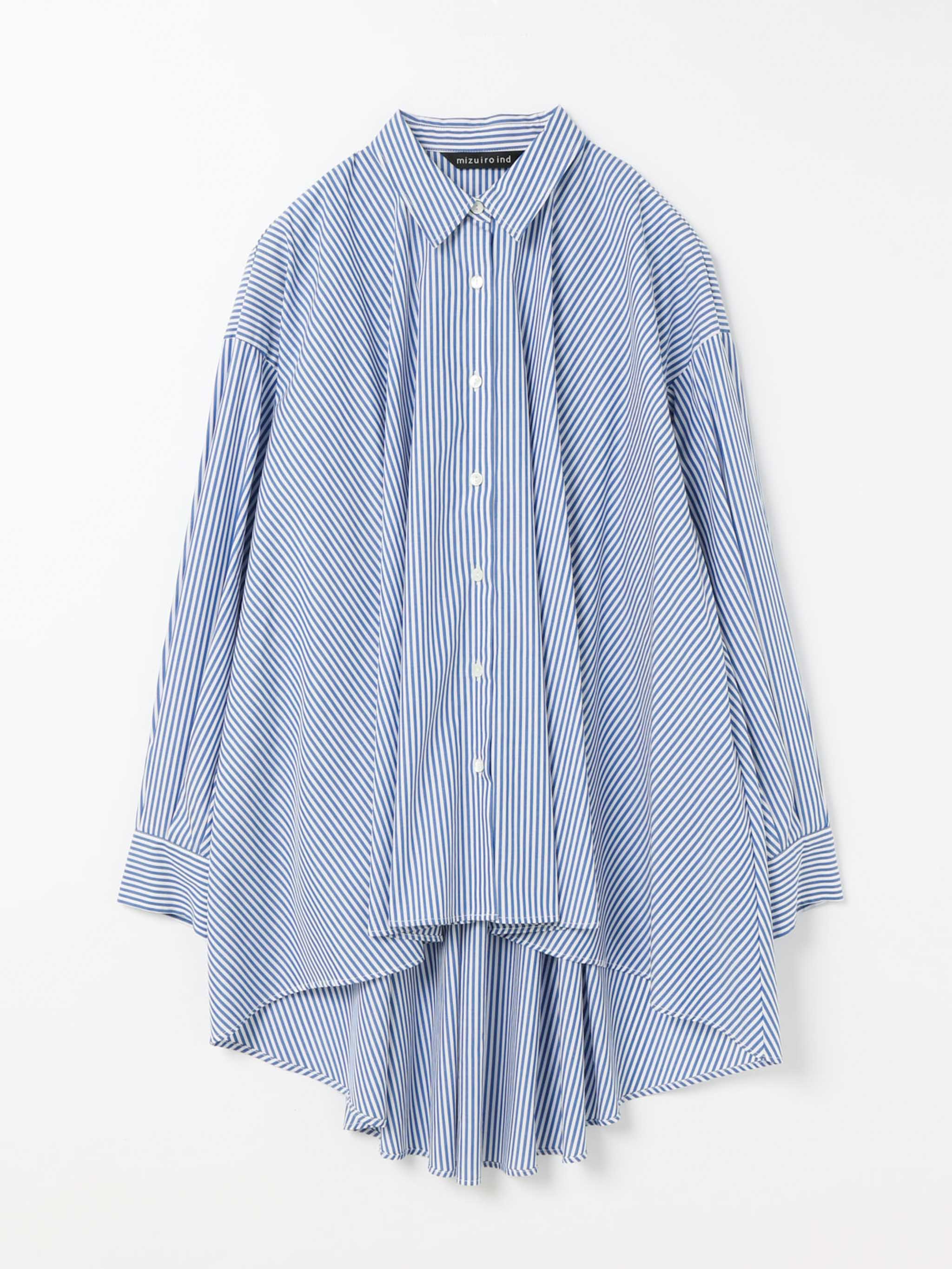 stripe wide shirt | 4-230027 – mizuiro ind