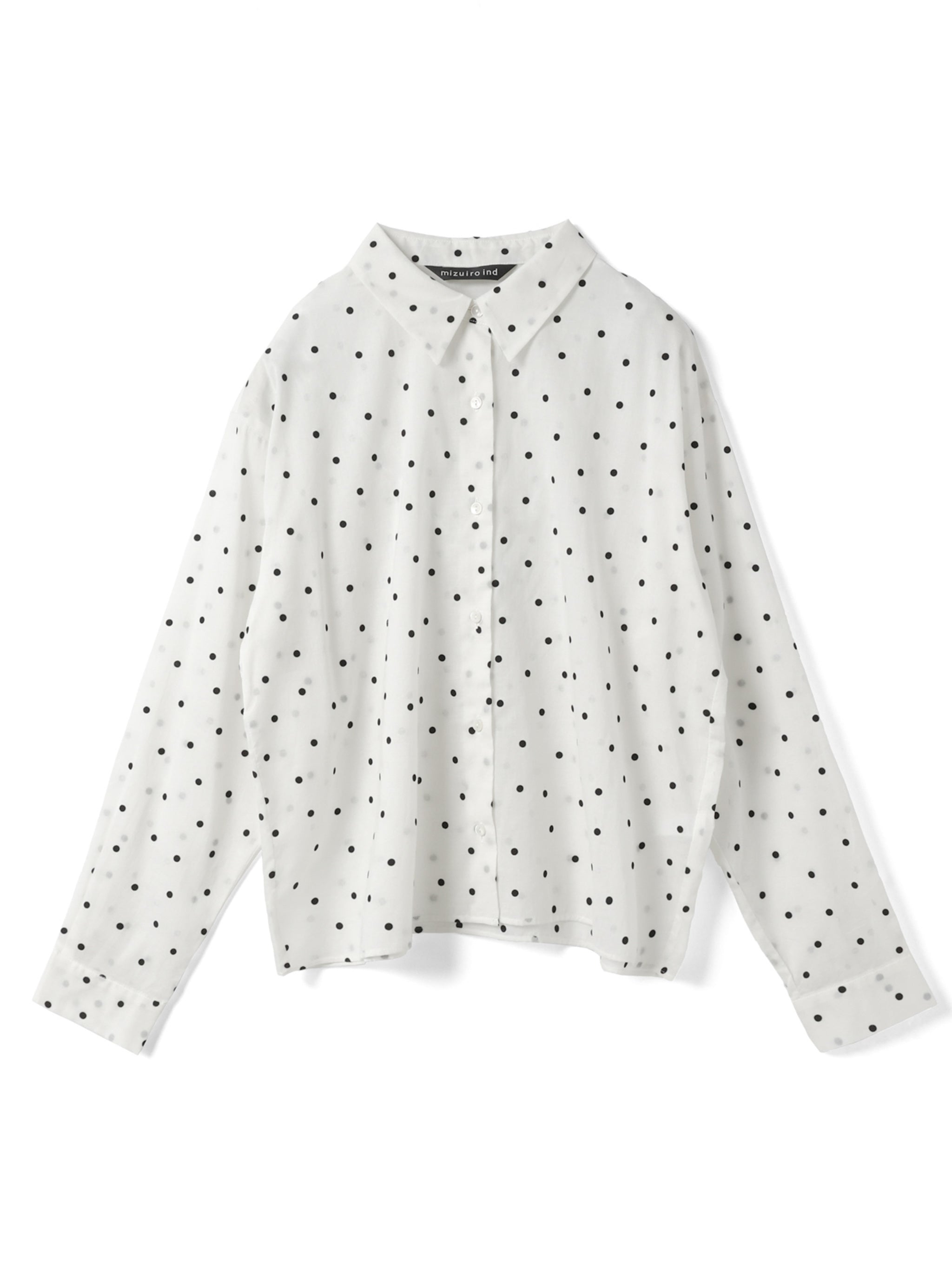 flocky dots print shirt | 4-230058 – mizuiro ind