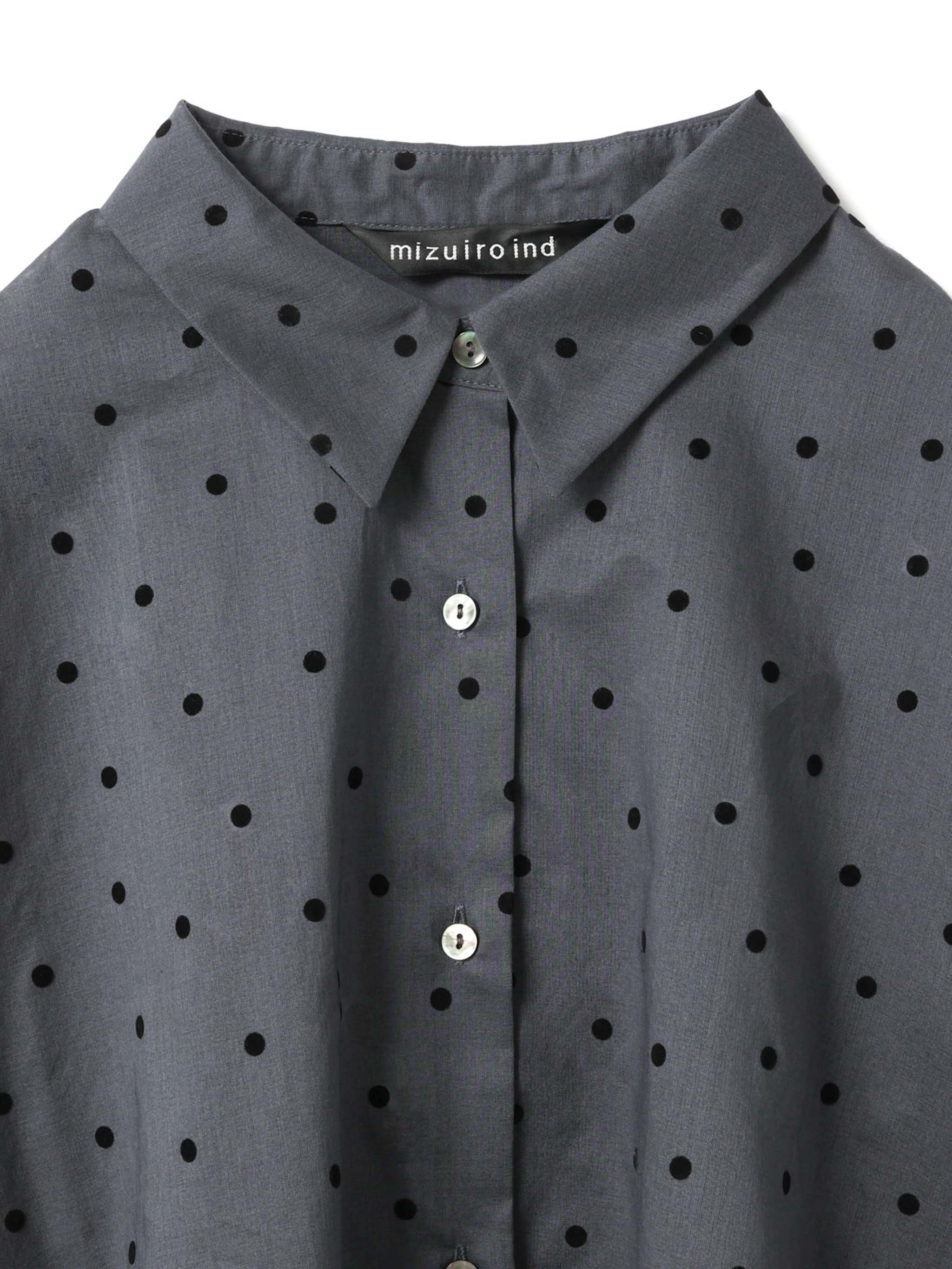 flocky dots print shirt | 4-230058 – mizuiro ind