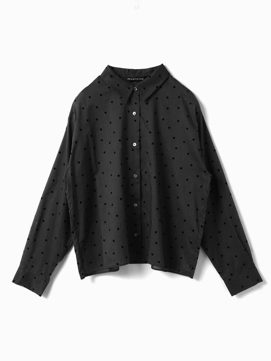 flocky dots print shirt  | 3-230111
