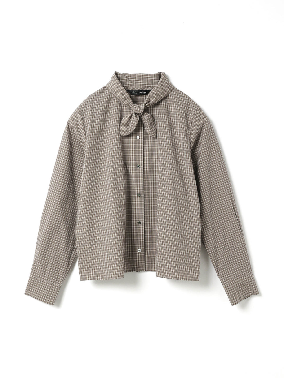 check ribbon tie shirt | 4-230062 – mizuiro ind