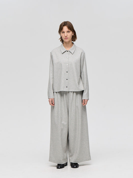 wool blend basic shirt | 4-230067