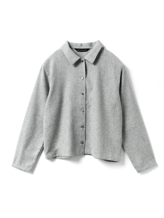 wool blend basic shirt | 4-230067