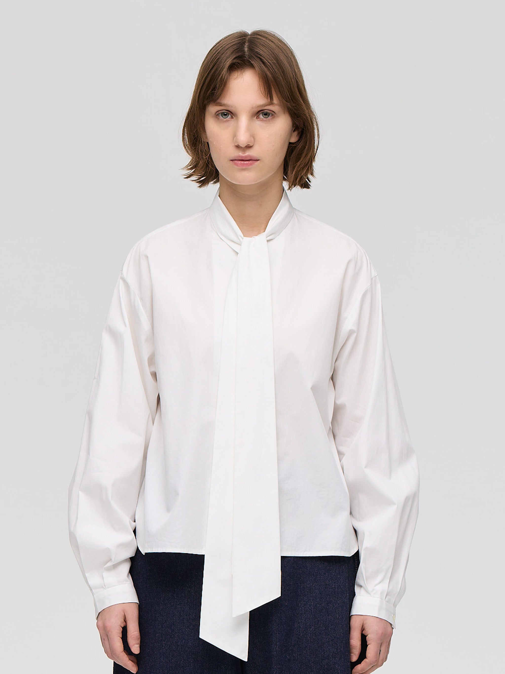 long tie collar shirt | 4-230068 – mizuiro ind