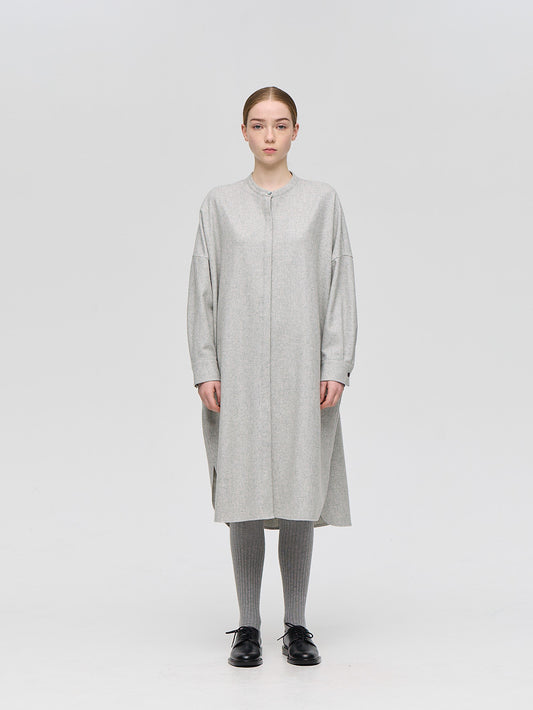 wool blend stand collar shirt OP | 4-250060