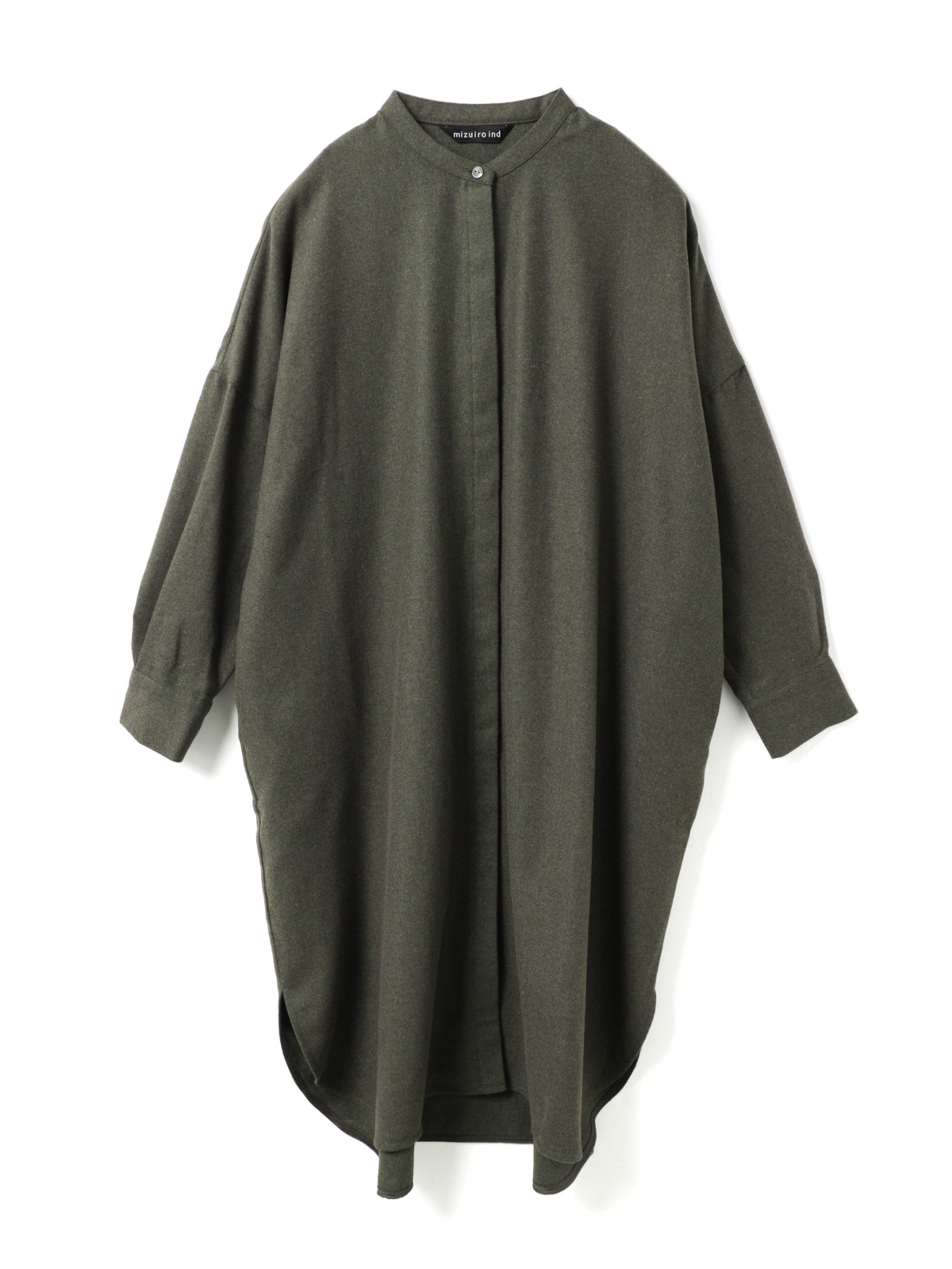 wool blend stand collar shirt OP | 4-250060 – mizuiro ind
