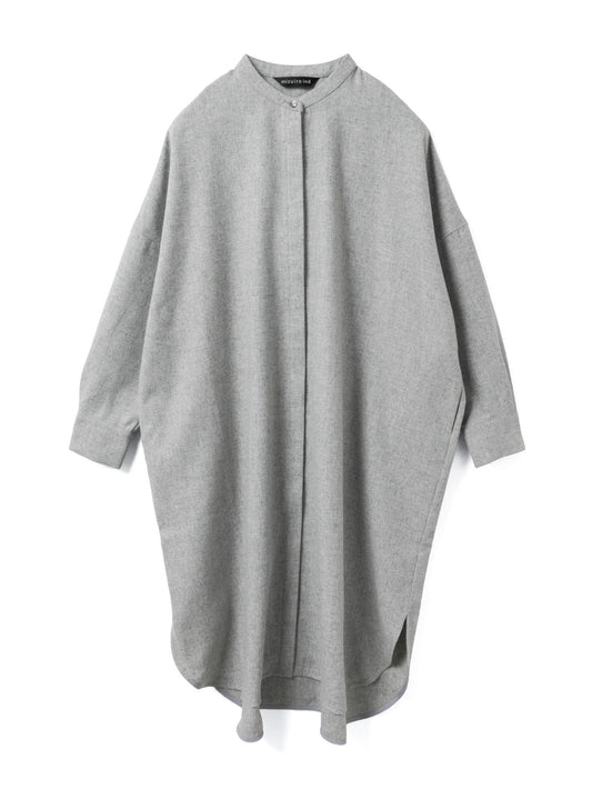 wool blend stand collar shirt OP | 4-250060