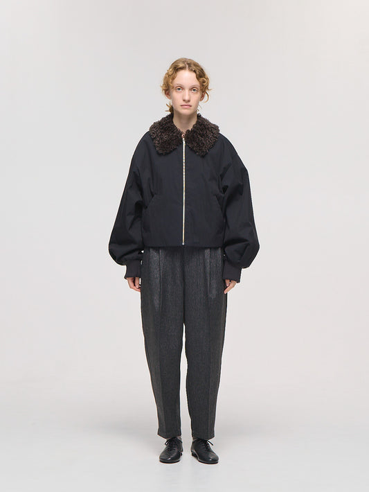 boa collar short blouson | 4-270037