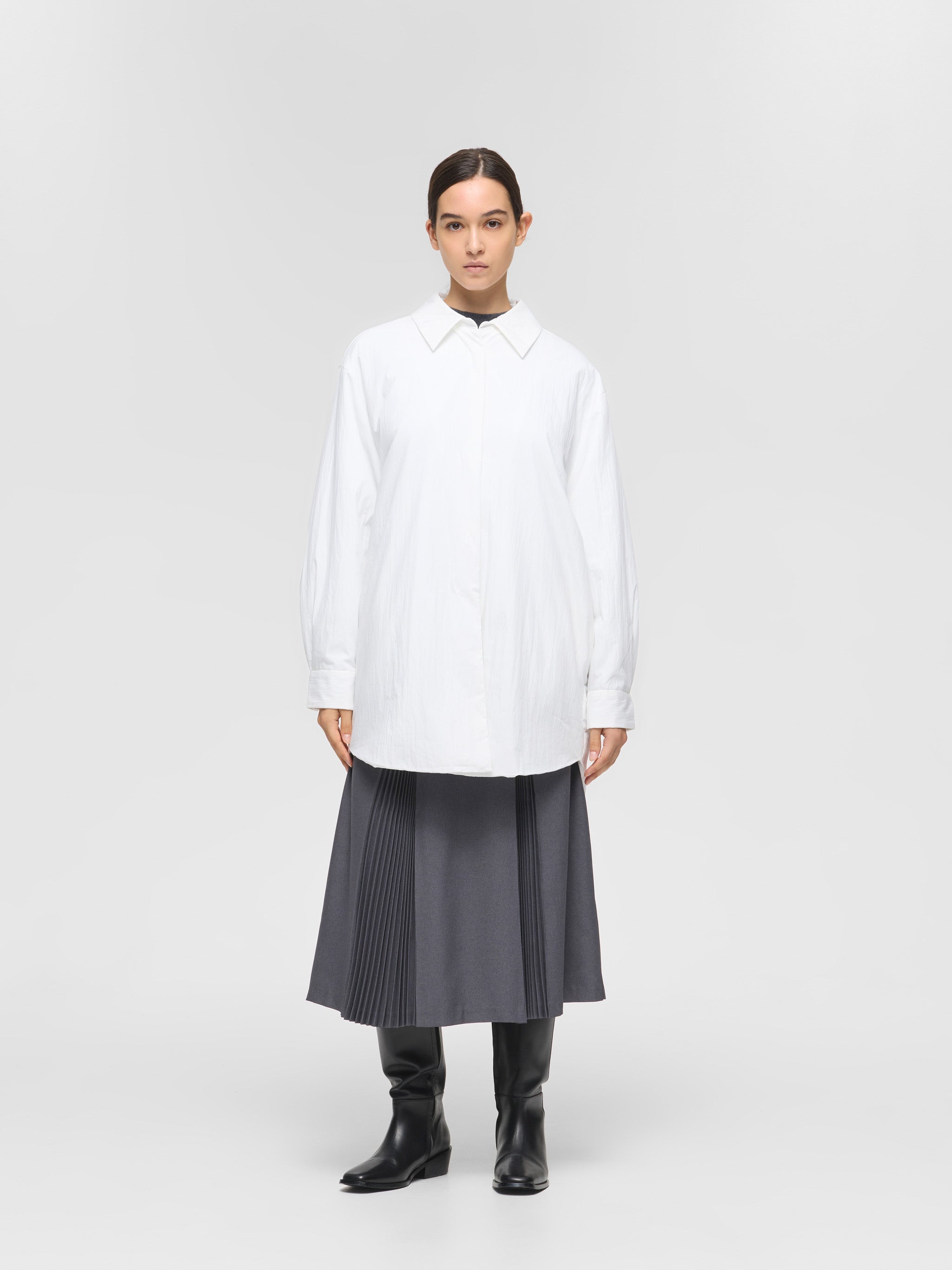 mizuiro ind ワイドパディングシャツジャケット