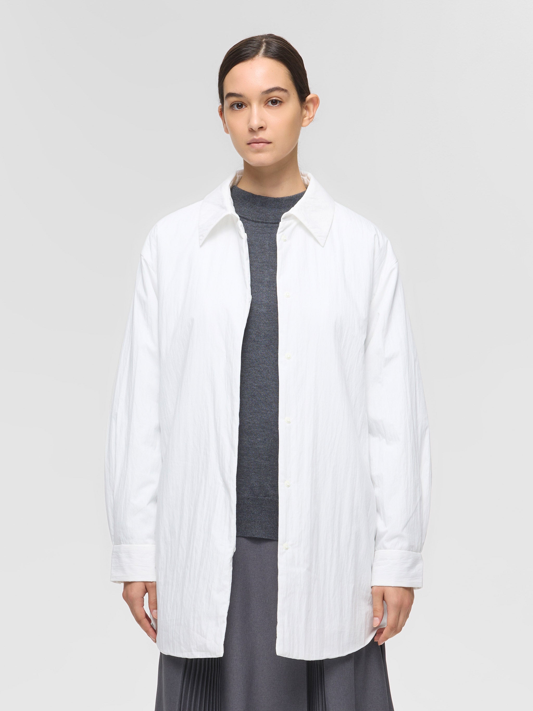 wide padding shirt JK | 4-270039 – mizuiro ind
